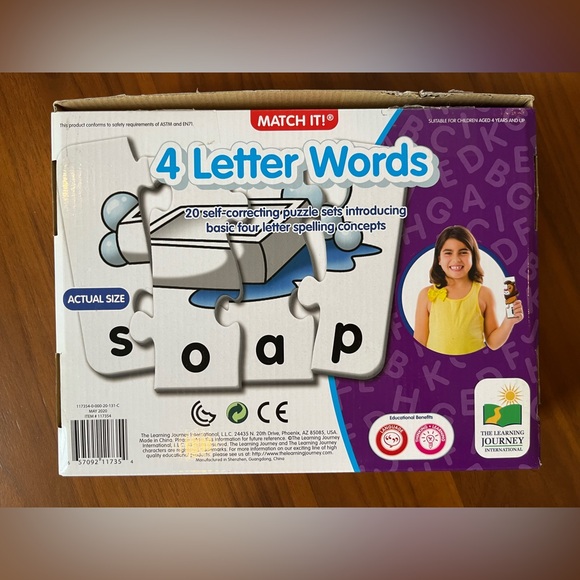 Educational spelling game - 4 letter words MATCH IT - Picture 2 of 3